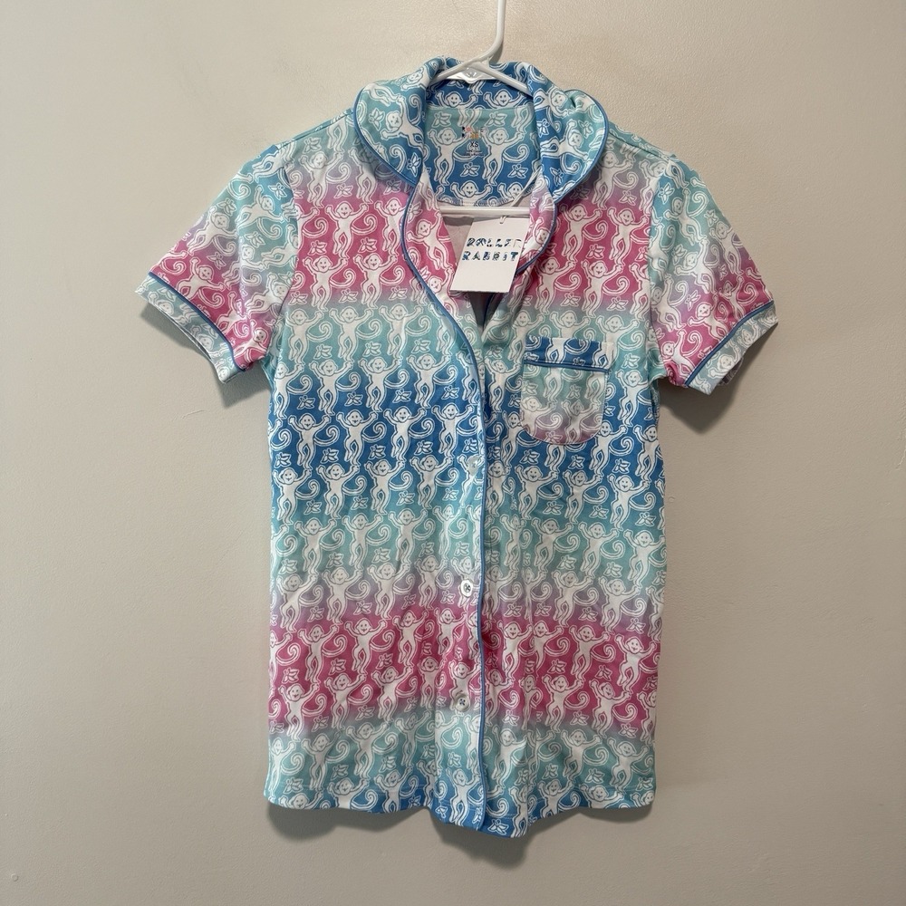 Roller Rabbit NWT Ombre Monkey Polo Pajama Shorts Set Size XS - Picture 5 of 12